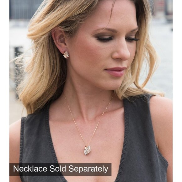 Women's Gold Leafael Wish Charm Birthstone Crystal Stud Earrings Jewellery - Picture 6 of 8